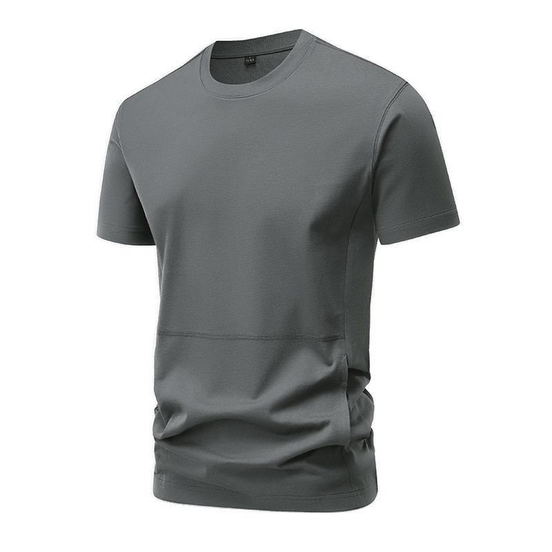 Men's Short-sleeved Workwear T-shirt Round Neck Solid Color Outdoor Sports Casual T-shirt